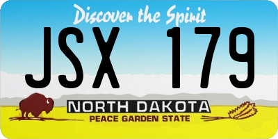 ND license plate JSX179