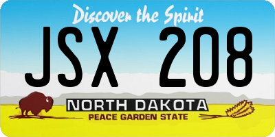 ND license plate JSX208