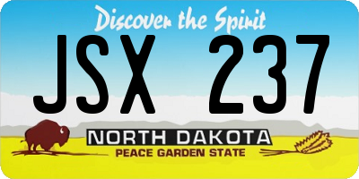 ND license plate JSX237