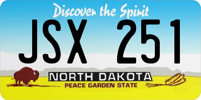 ND license plate JSX251