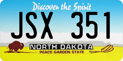 ND license plate JSX351