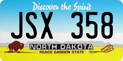ND license plate JSX358