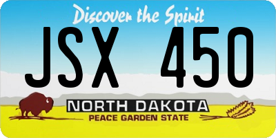 ND license plate JSX450