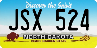 ND license plate JSX524
