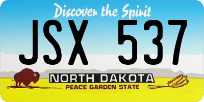 ND license plate JSX537