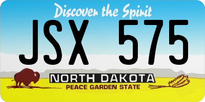 ND license plate JSX575