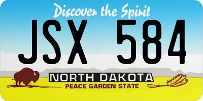 ND license plate JSX584