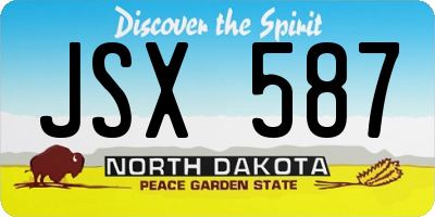 ND license plate JSX587