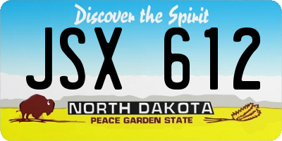 ND license plate JSX612