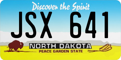 ND license plate JSX641