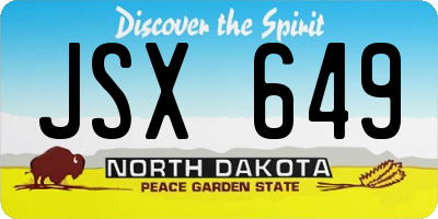 ND license plate JSX649