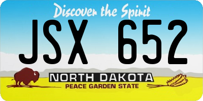 ND license plate JSX652