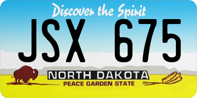 ND license plate JSX675