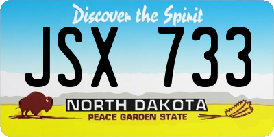 ND license plate JSX733