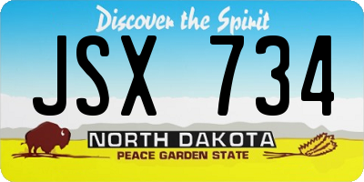 ND license plate JSX734