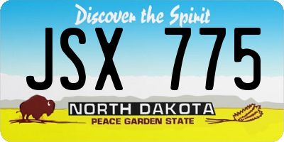 ND license plate JSX775