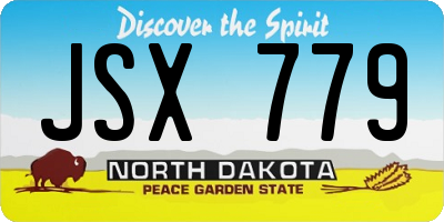 ND license plate JSX779