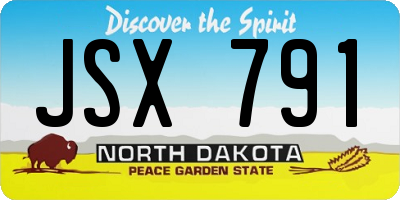 ND license plate JSX791