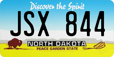 ND license plate JSX844
