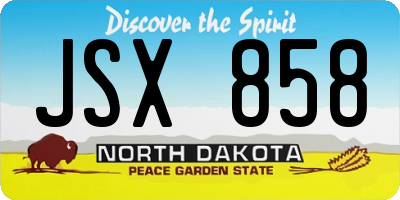 ND license plate JSX858