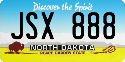 ND license plate JSX888