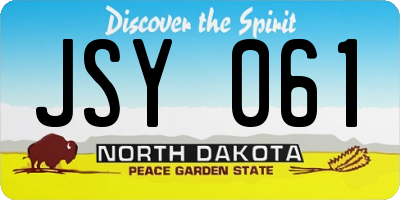 ND license plate JSY061