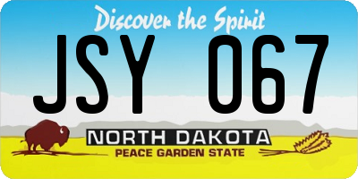 ND license plate JSY067