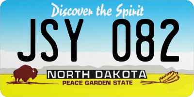 ND license plate JSY082