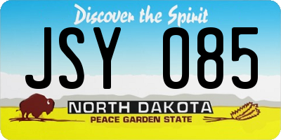 ND license plate JSY085