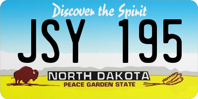ND license plate JSY195