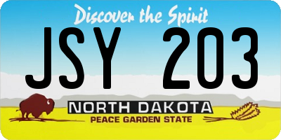ND license plate JSY203