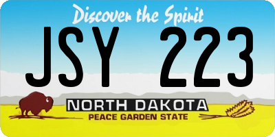ND license plate JSY223