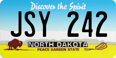 ND license plate JSY242