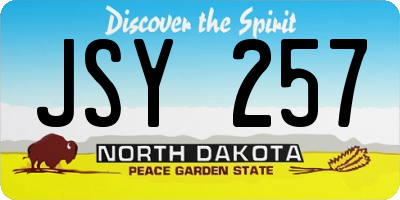 ND license plate JSY257