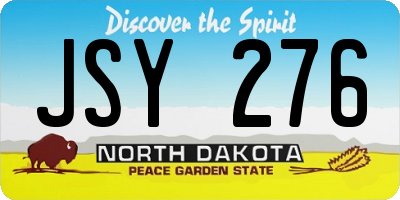 ND license plate JSY276