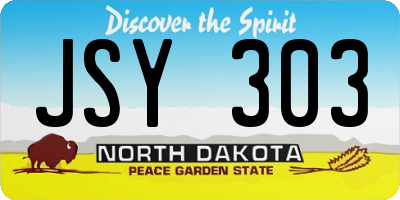 ND license plate JSY303