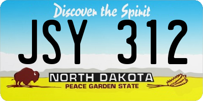 ND license plate JSY312