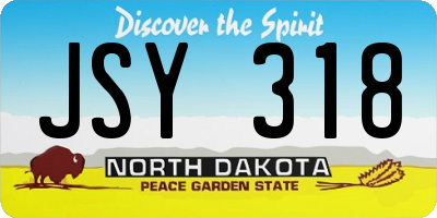 ND license plate JSY318