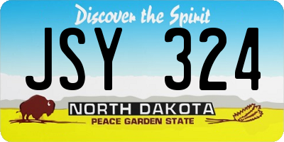 ND license plate JSY324