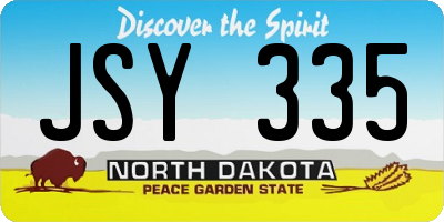 ND license plate JSY335