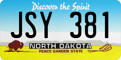 ND license plate JSY381