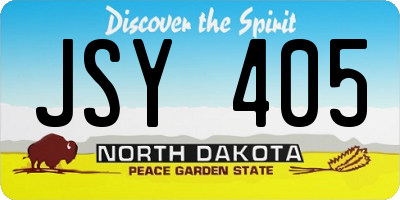 ND license plate JSY405