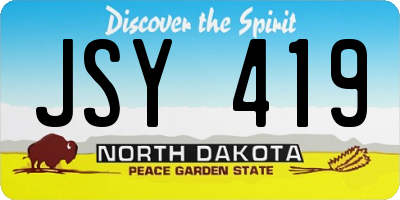 ND license plate JSY419