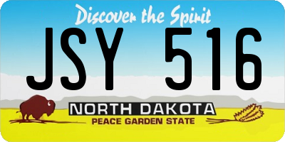 ND license plate JSY516
