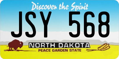 ND license plate JSY568