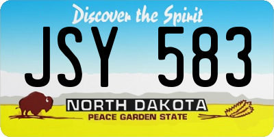 ND license plate JSY583