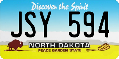 ND license plate JSY594