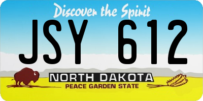 ND license plate JSY612