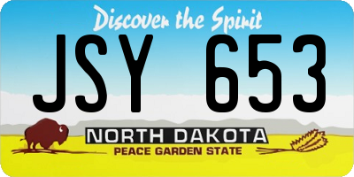 ND license plate JSY653