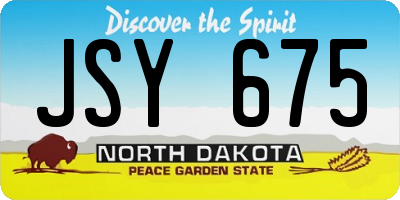 ND license plate JSY675